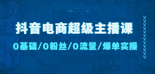 抖音电商超级主播课：0基础、0粉丝、0流量、爆单实操！-逐风项目库