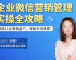 企业微信营销管理实操全攻略，链接11亿微信用户，轻松引流获客！-逐风项目库