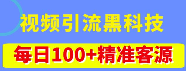视频引流黑科技玩法，不花钱推广，视频播放量达到100万+，每日100+精准客源-逐风项目库