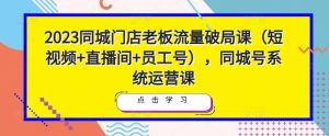 2023同城门店老板流量破局课（短视频+直播间+员工号），同城号系统运营课-逐风项目库