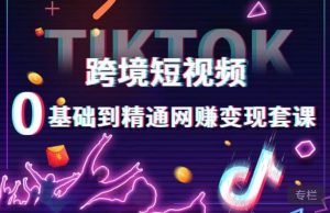跨境短视频TIKTOK 0基础到精通网赚变现套课，跨境短视频独立站带货变现技巧-逐风项目库