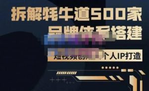 牛牛·500家餐饮品牌搭建&短视频深度解析，拆解牦牛道500家品牌体系搭建-逐风项目库