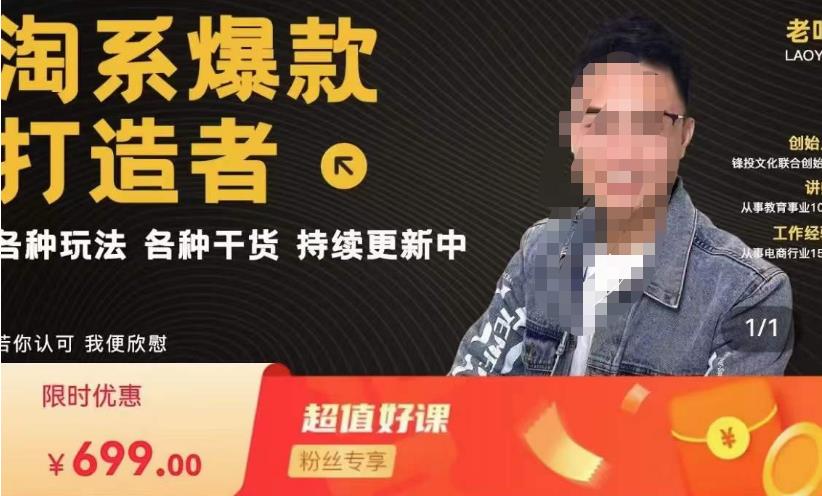 锋投老叶全店动销，淘系干货汇总，各种玩法，淘系爆款打造者-逐风项目库