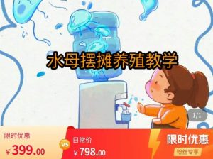 水母摆摊教学，包括摆摊技术、养殖技术、拿货渠道、抖音运营等-逐风项目库