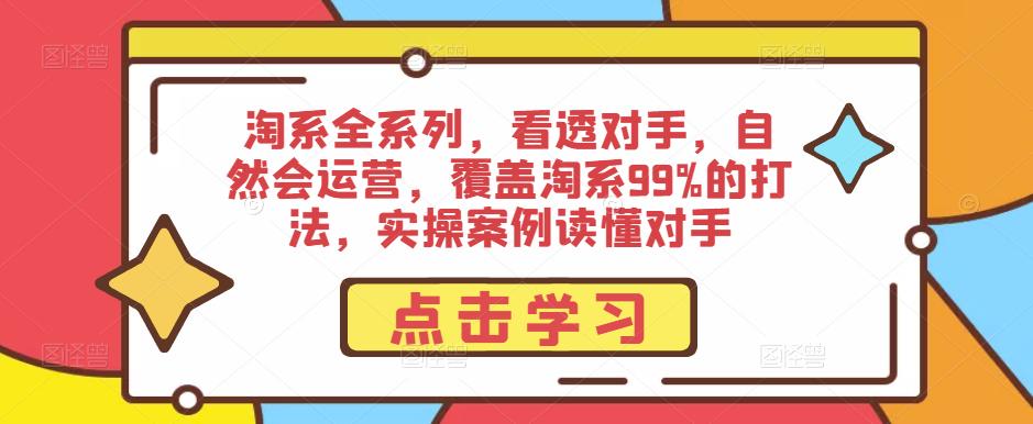 淘系全系列,看透对手,自然会运营,覆盖淘系99%的打法,实操案例读懂对手-逐风项目库