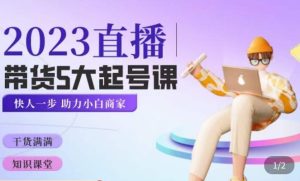 颖儿爱慕·2023直播带货起号5大课程，​掌握带货5大起号方式，掌握起新号逻辑-逐风项目库