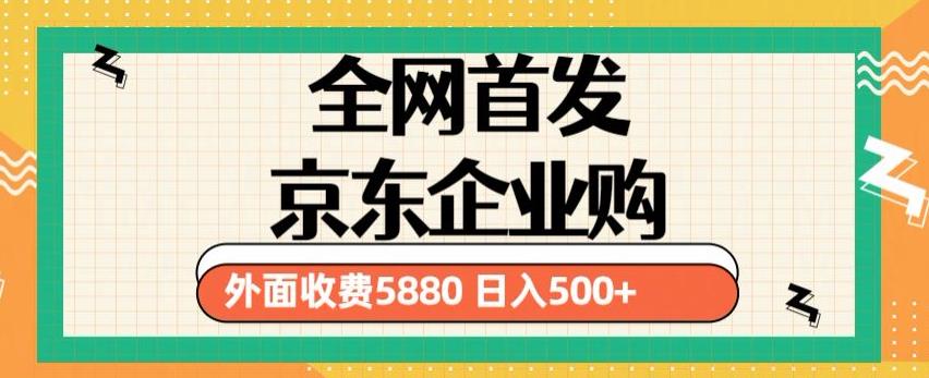 3月最新京东企业购教程，小白可做单人日利润500+撸货项目（仅揭秘）-逐风项目库