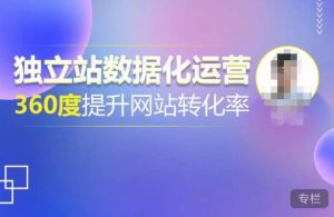 独立站数据化运营，360度提升网站转化率，亿级独立站大卖，带你用数据说话，提升转化率超过4%-逐风项目库