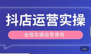 抖店运营全程实操教学课，实体店老板想转型直播带货，想从事直播带货运营，中控，主播行业的小白-逐风项目库