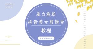 抖音快手暴力涨粉美女混剪视频教程，百分百过原创图片教程！附带违规申诉方法-逐风项目库