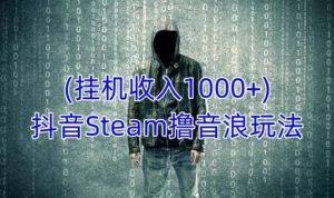 抖音Steam撸音浪玩法，挂机一天收入1000+不露脸 不说话 不封号 社恐人群福音-逐风项目库