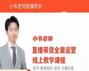 小韦老师直播带货运营线上教学，起号-数据指标-投流-主播训练-逐风项目库