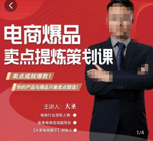 大圣·电商标品爆款卖点策划课，标品卖点成就爆款，可落地卖点提炼课-逐风项目库