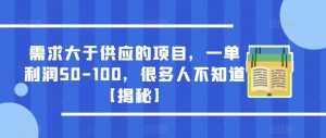 需求大于供应的项目，一单利润50-100，很多人不知道【揭秘】-逐风项目库