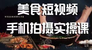 烁石·美食视频手机拍摄实操课，​美食摄影理论、手机拍摄相关设置、剪辑调色、布光原理等内容-逐风项目库