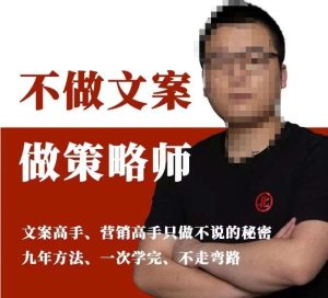 不做文案做策略师《策略师内训课》，北部蓝天抖音同款福利课-逐风项目库