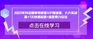 2023年抖店爆单特训营VIP现场课：六大实战篇+7天快速起爆+标签暴力玩法-逐风项目库