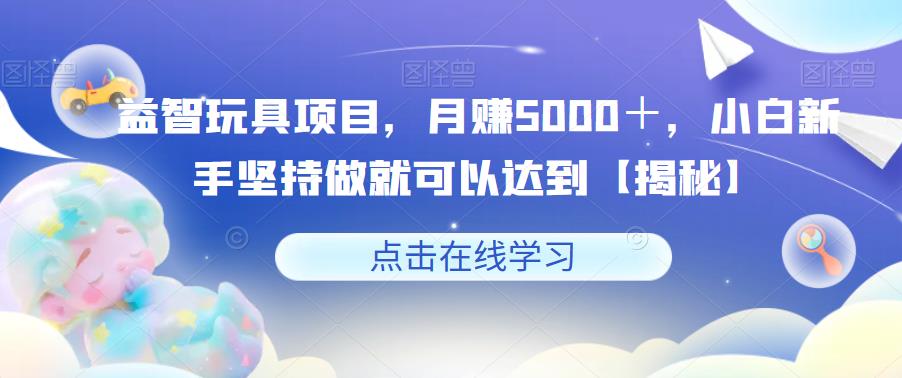 益智玩具项目，月赚5000＋，小白新手坚持做就可以达到【揭秘】-逐风项目库