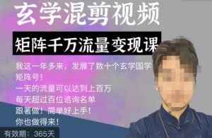 玄学国学神秘学矩阵流量变现课，带你操作如何透过强大的矩阵号流量变现-逐风项目库