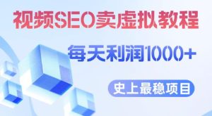 视频SEO出售虚拟产品每天稳定2-5单利润1000+史上最稳定私域变现项目【揭秘】-逐风项目库