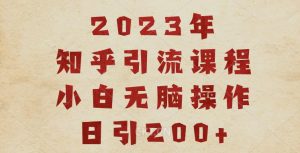 2023知乎引流课程，小白无脑操作日引200+【揭秘】-逐风项目库