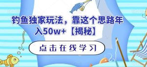 钓鱼独家玩法，靠这个思路年入50w+【揭秘】-逐风项目库