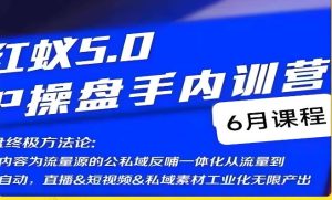 红蚁5.0IP操盘手内训营，IP操盘终极方法论-逐风项目库