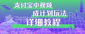 避坑玩法：支付宝中视频分成计划玩法实操详解【揭秘】-逐风项目库