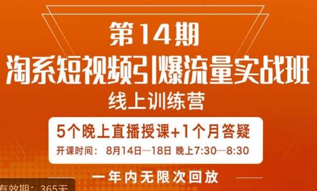 南掌柜·淘系短视频引爆流量实战班，​短视频是一个没有天花板的流量入口-逐风项目库