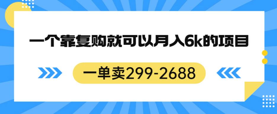 一单卖299-2688，一个靠复购就可以月入6k的暴利项目【揭秘】-逐风项目库