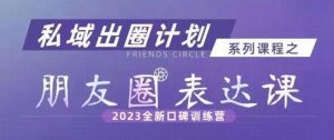 私域出圈计划系列课程之朋友圈表达课，2023全新口碑训练营-逐风项目库
