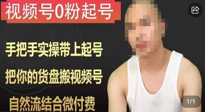 天诺老吴视频号0粉起号课程，手把手实操带上起号，把你的货盘搬视频号，自然流结合微付费-逐风项目库