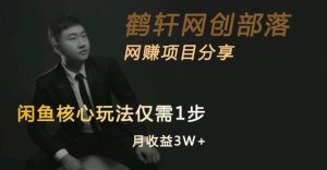 闲鱼核心玩法不卖货也能1年变现20W，玩法简单-逐风项目库