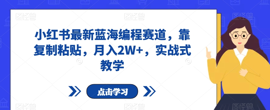 小红书最新蓝海编程赛道，靠复制粘贴，月入2W+，实战式教学【揭秘】-逐风项目库