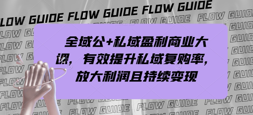 全域公+私域盈利商业大课，有效提升私域复购率，放大利润且持续变现-逐风项目库