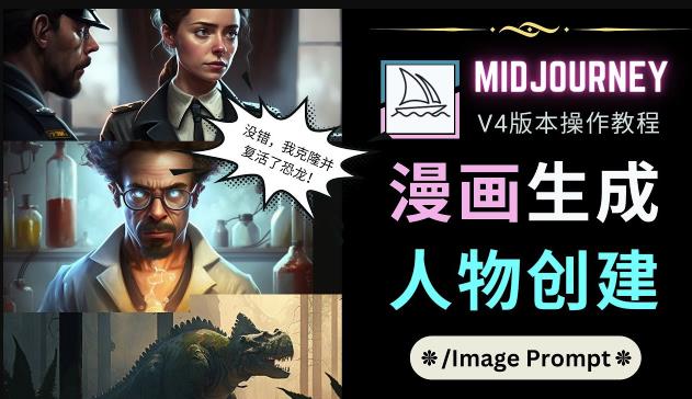 Midjourney V4版本操作教程：2个简单参数，完成漫画生成，人物创建-逐风项目库