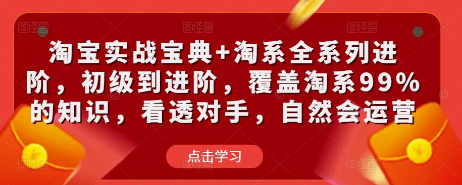 淘宝实战宝典+淘系全系列进阶，初级到进阶，覆盖淘系99%的知识，看透对手，自然会运营-逐风项目库