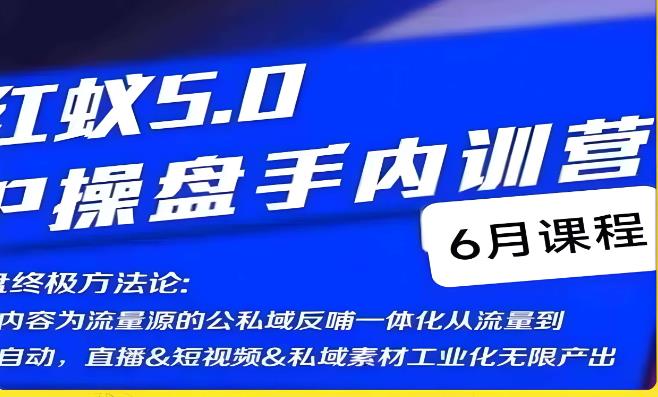 红蚁5.0IP操盘手内训营，IP操盘终极方法论-逐风项目库
