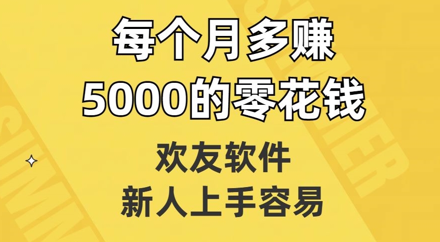 欢友软件，新人上手容易，每个月多赚5000的零花钱【揭秘】-逐风项目库