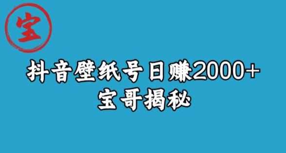 宝哥抖音壁纸号日赚2000+，不需要真人露脸就能操作【揭秘】-逐风项目库