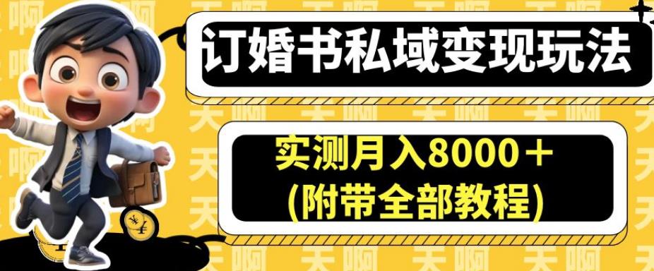 订婚书私域变现玩法，实测月入8000＋(附带全部教程)【揭秘】-逐风项目库