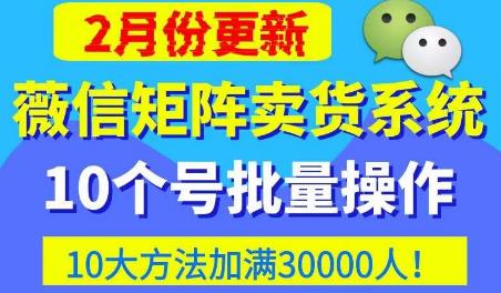 微信矩阵卖货系统，多线程批量养10个微信号，10种加粉落地方法，快速加满3W人卖货！-逐风项目库