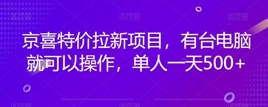 京喜特价拉新新玩法，有台电脑就可以操作，单人一天500+【揭秘】-逐风项目库