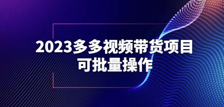 2023多多视频带货项目，可批量操作【保姆级教学】【揭秘】-逐风项目库