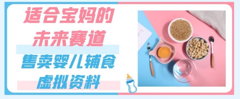 适合宝妈的未来赛道，售卖婴儿辅食虚拟资料，一份9.9-69.9元闭眼赚钱-逐风项目库