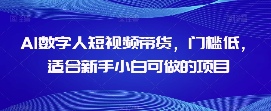 AI数字人短视频带货，门槛低，适合新手小白可做的项目-逐风项目库