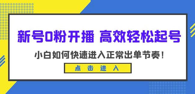 新号0粉开播-高效轻松起号，小白如何快速进入正常出单节奏（10节课）-逐风项目库