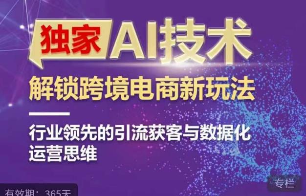 独家AI技术&ChatGPT解锁跨境电商新玩法，行业领先的引流获客与数据化运营思维-逐风项目库