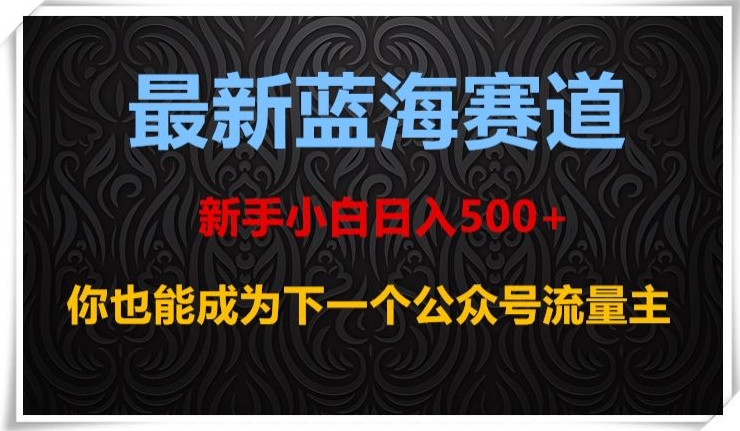 最新蓝海赛道，新手小白日入500+，你也能成为下一个公众号流量主【揭秘】-逐风项目库