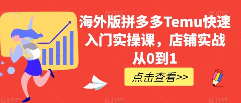 海外版拼多多Temu快速入门实操课，店铺实战从0到1-逐风项目库